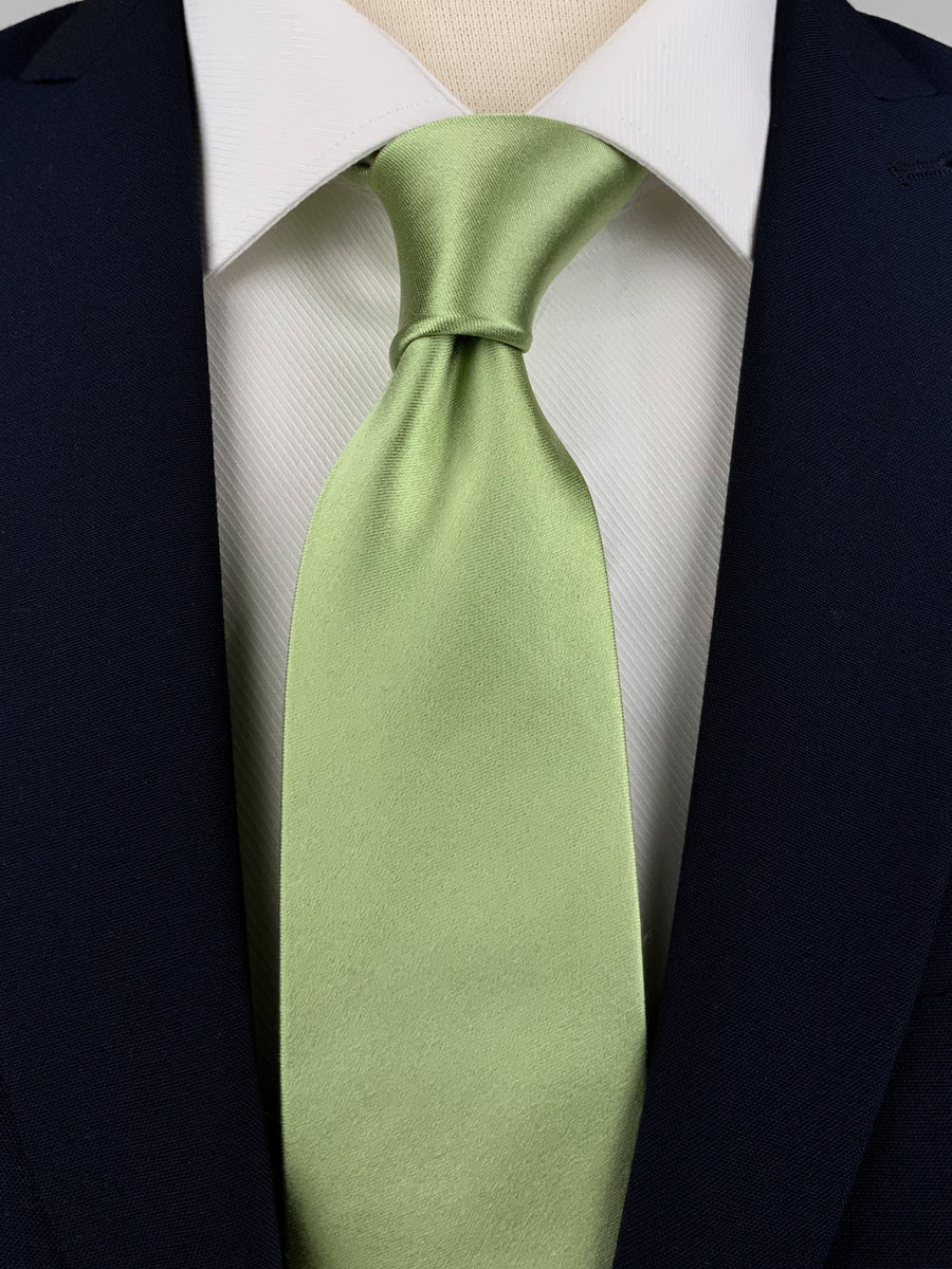 Spring Green Mulberry Silk Satin Tie